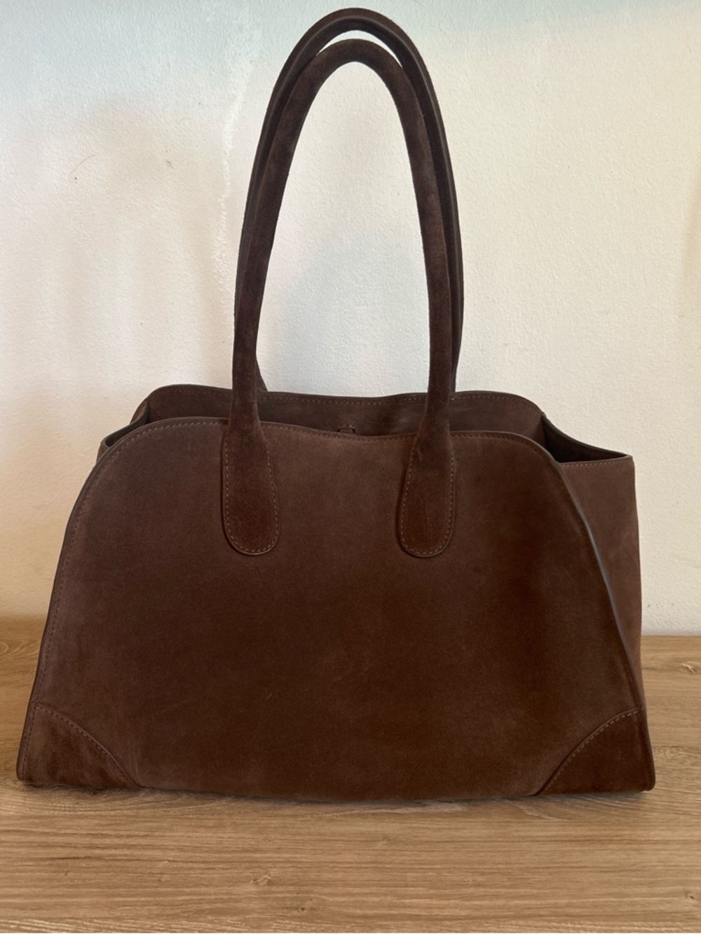 COS Brown Real Suede Shoulder-Handbag - Picture 7 of 10
